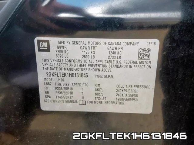 2GKFLTEK1H6131846 фото 2
