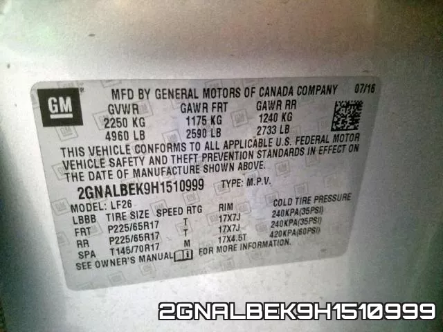 2GNALBEK9H1510999 фото 2