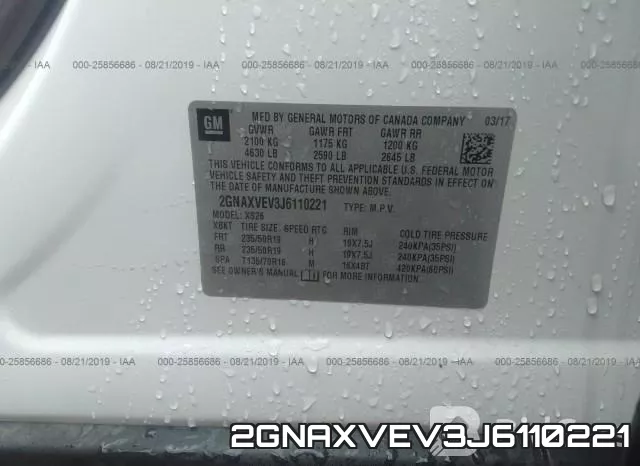2GNAXVEV3J6110221 фото 10