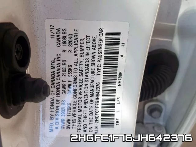 2HGFC1F76JH642376 фото 2