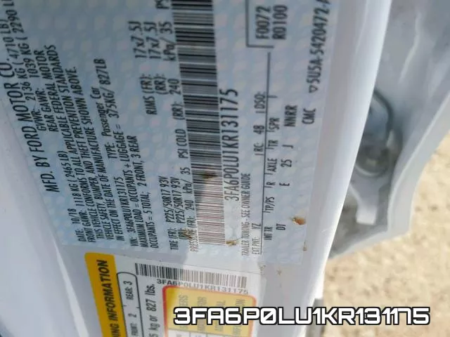 3FA6P0LU1KR131175 фото 2
