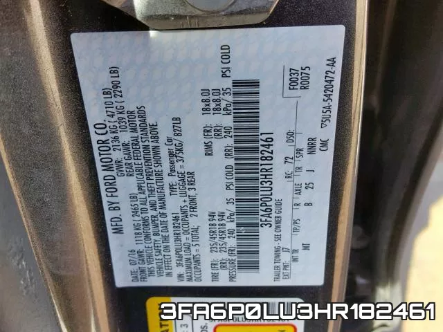 3FA6P0LU3HR182461 фото 2