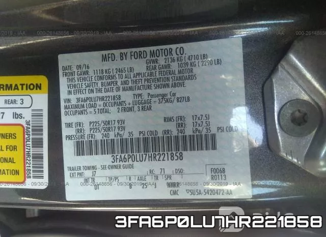 3FA6P0LU7HR221858 фото 10