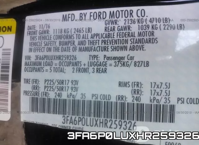 3FA6P0LUXHR259326 фото 10