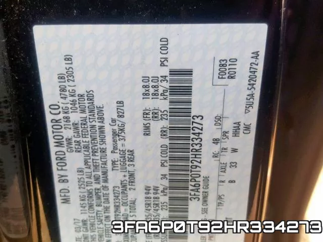 3FA6P0T92HR334273 фото 2