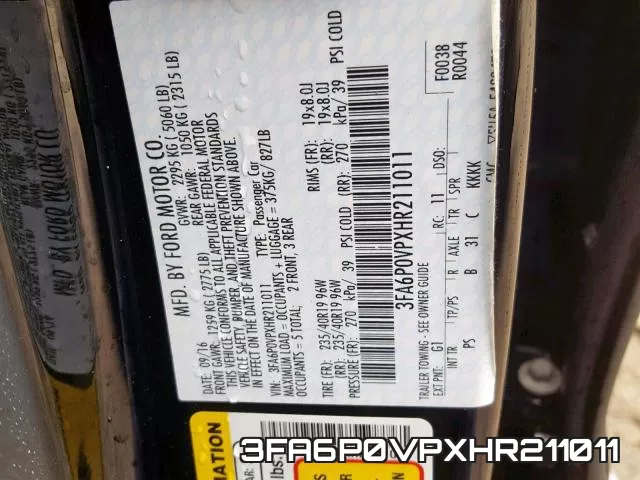 3FA6P0VPXHR211011 фото 2