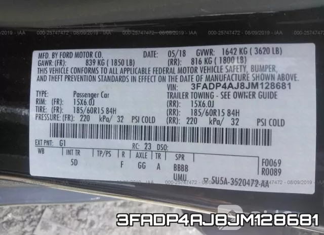3FADP4AJ8JM128681 фото 10