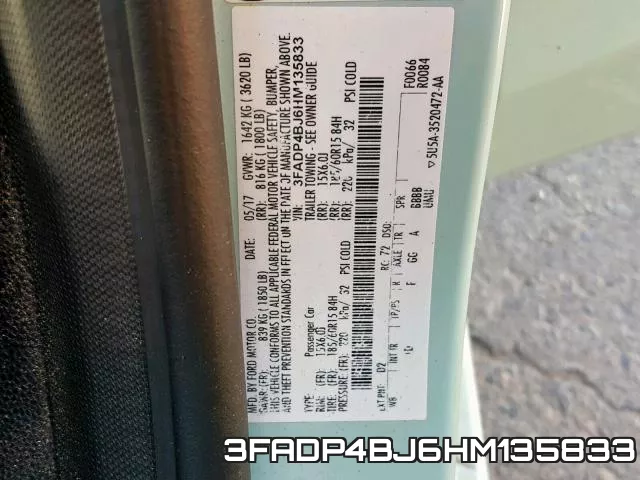 3FADP4BJ6HM135833 фото 2