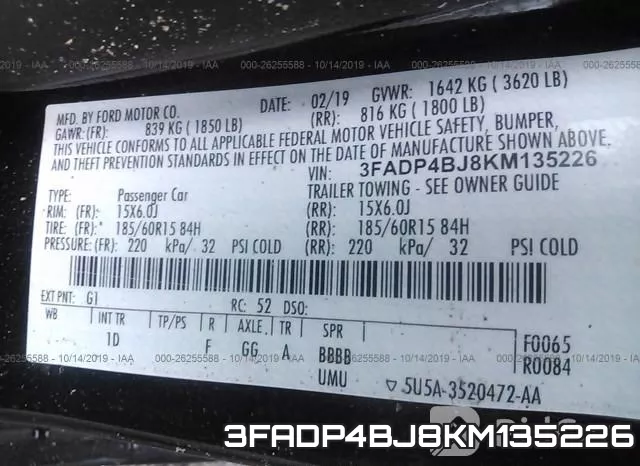 3FADP4BJ8KM135226 фото 10