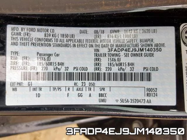 3FADP4EJ9JM140350 фото 2