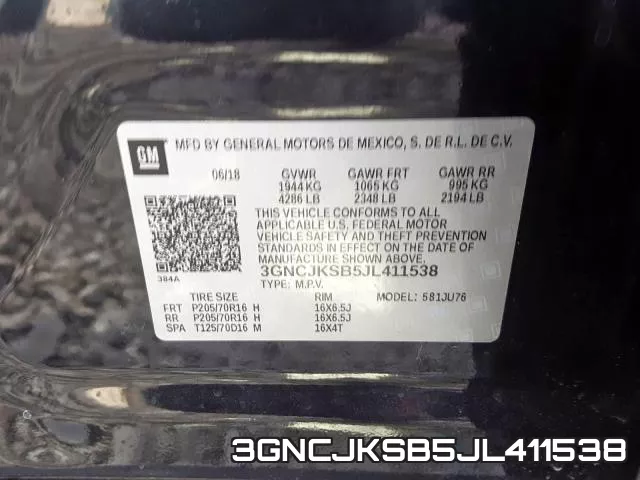 3GNCJKSB5JL411538 фото 2