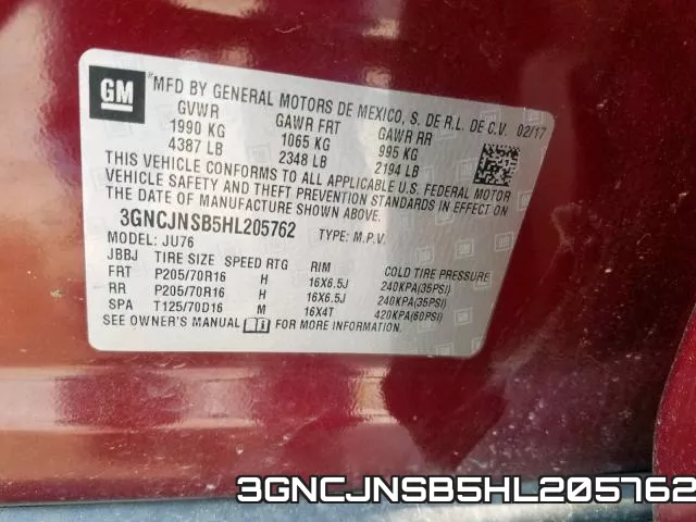 3GNCJNSB5HL205762 фото 2