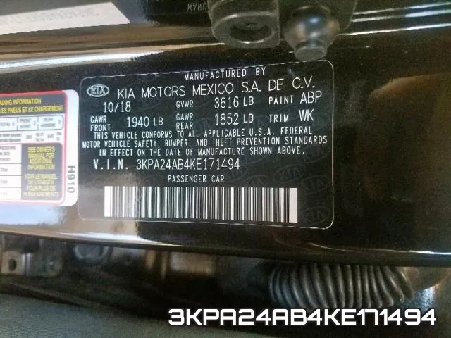 3KPA24AB4KE171494 фото 2