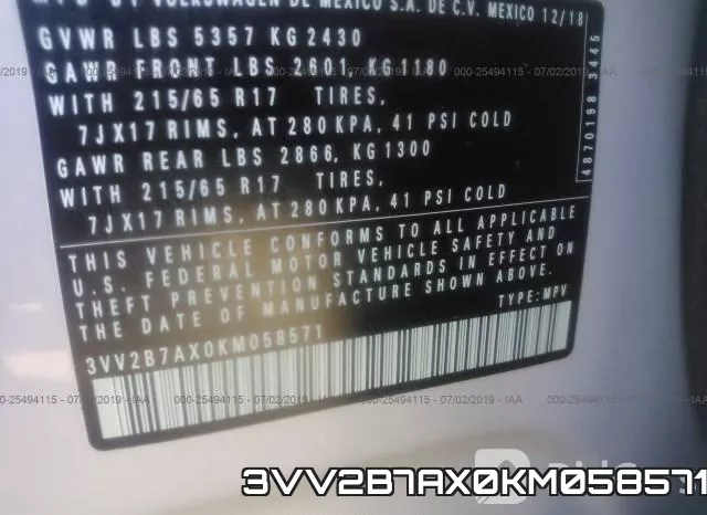 3VV2B7AX0KM058571 фото 10