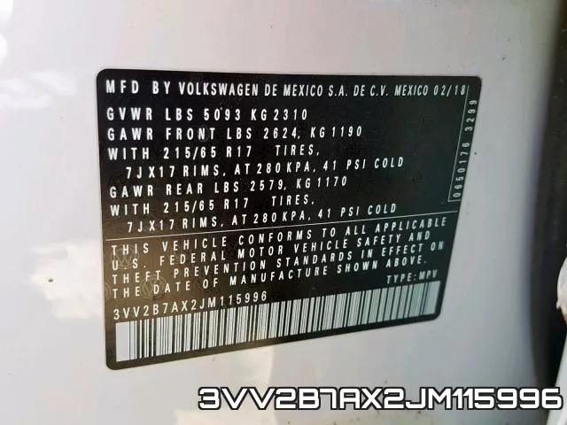 3VV2B7AX2JM115996 фото 2