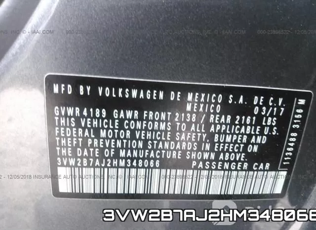 3VW2B7AJ2HM348066 фото 10