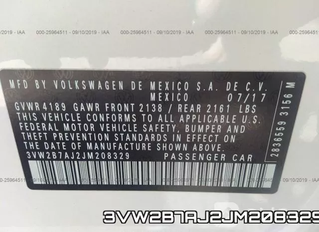 3VW2B7AJ2JM208329 фото 10