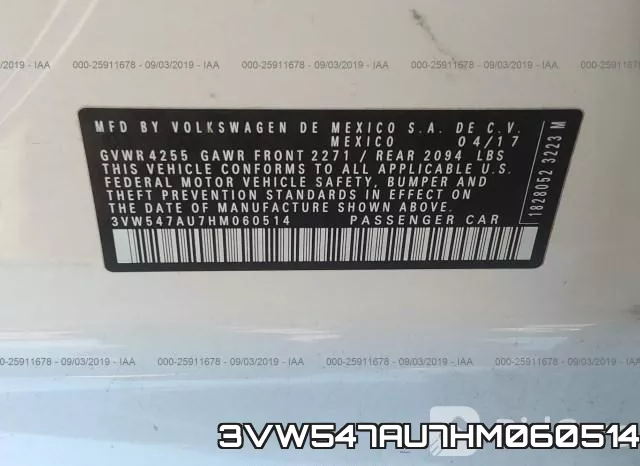 3VW547AU7HM060514 фото 10