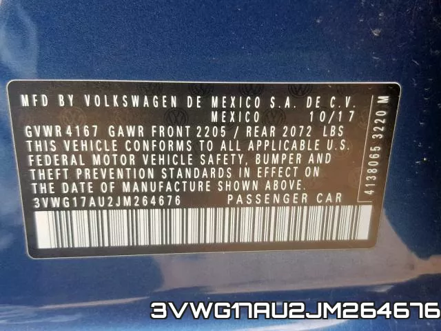 3VWG17AU2JM264676 фото 2