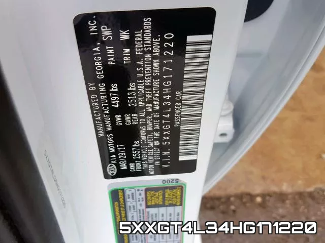 5XXGT4L34HG171220 фото 2