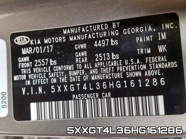 5XXGT4L36HG161286 фото 2