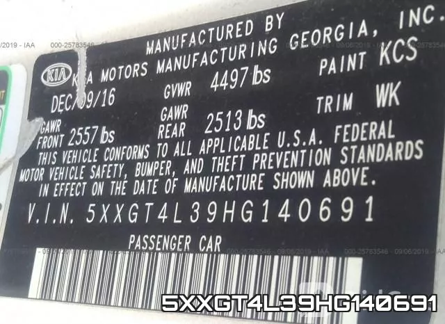 5XXGT4L39HG140691 фото 10