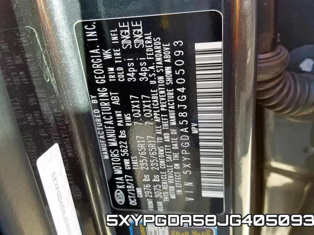 5XYPGDA58JG405093 фото 2