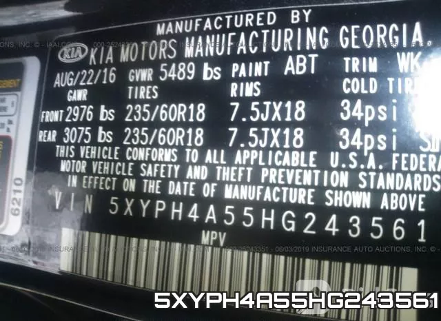 5XYPH4A55HG243561 фото 10
