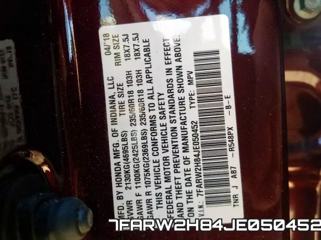 7FARW2H84JE050452 фото 2