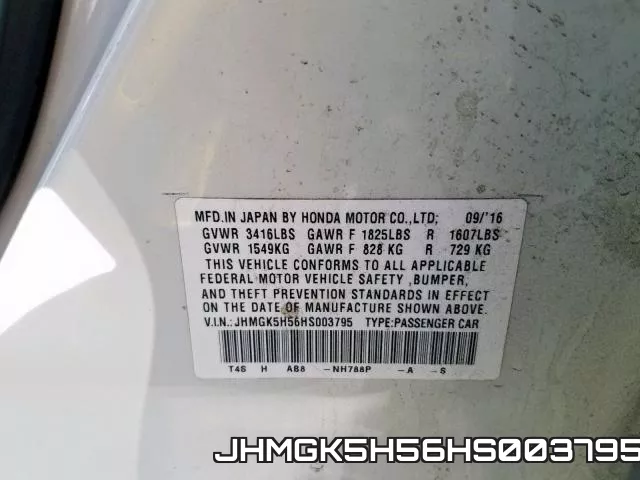 JHMGK5H56HS003795 фото 2