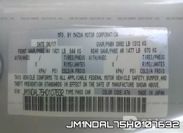 JM1NDAL75H0107632 фото 10