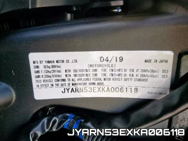 JYARN53EXKA006118 фото 2