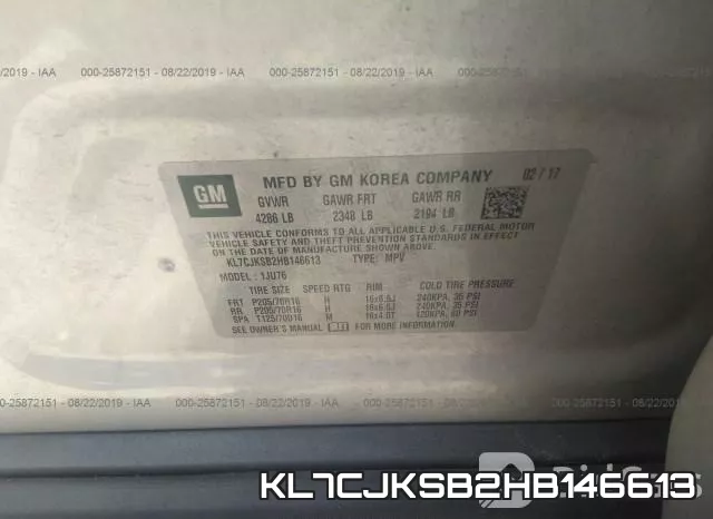 KL7CJKSB2HB146613 фото 9