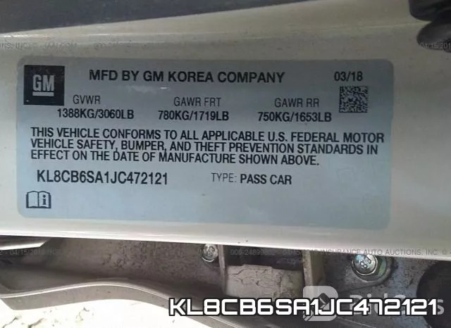 KL8CB6SA1JC472121 фото 10