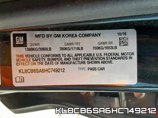 KL8CB6SA6HC749212 фото 2