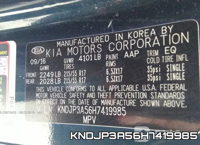 KNDJP3A56H7419985 фото 10