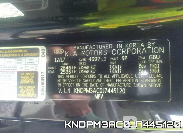 KNDPM3AC0J7445120 фото 10