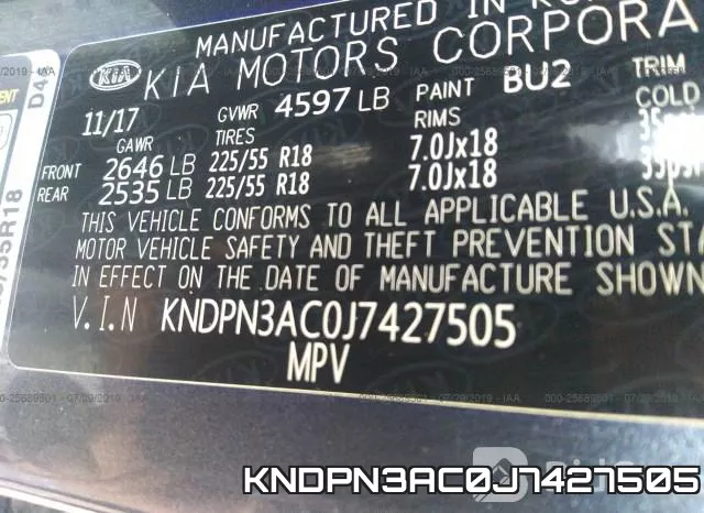 KNDPN3AC0J7427505 фото 10