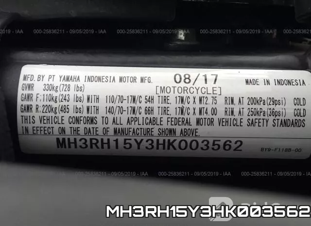 MH3RH15Y3HK003562 фото 2