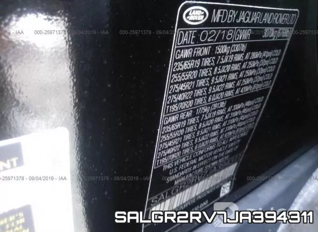 SALGR2RV7JA394311 фото 10