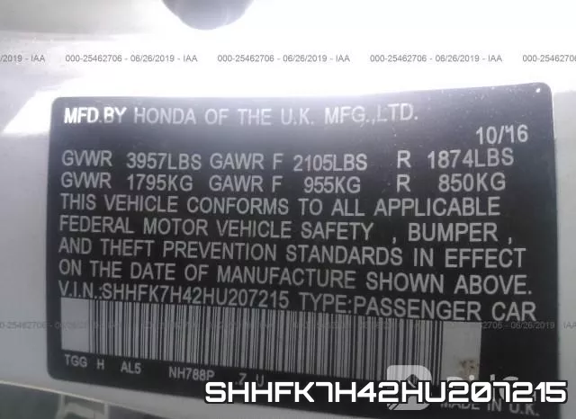SHHFK7H42HU207215 фото 10