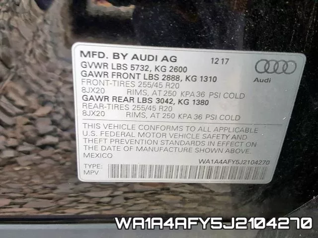 WA1A4AFY5J2104270 фото 2