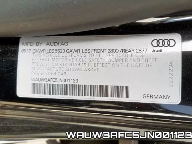 WAUW3AFC5JN001123 фото 2