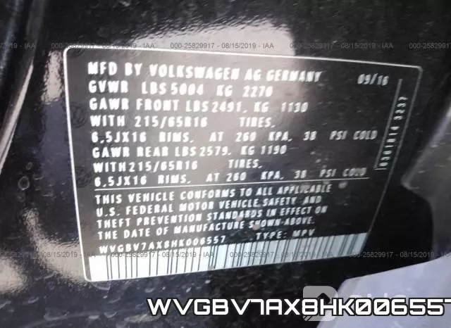 WVGBV7AX8HK006557 фото 9