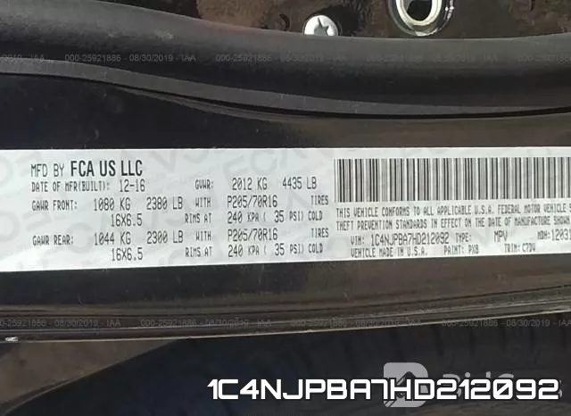 1C4NJPBA7HD212092 фото 10