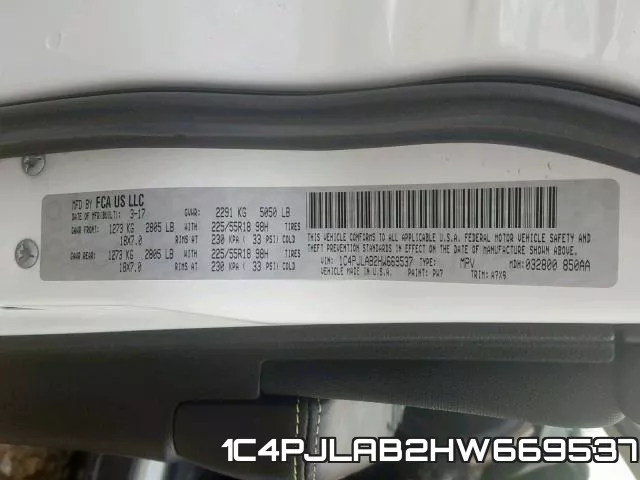 1C4PJLAB2HW669537 фото 2