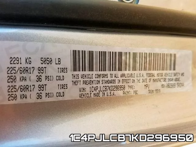 1C4PJLCB7KD296950 фото 2