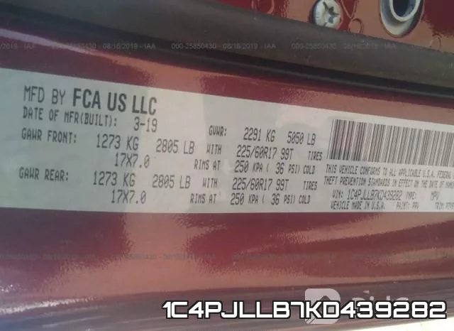 1C4PJLLB7KD439282 фото 10
