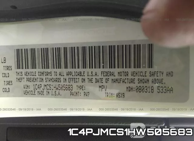 1C4PJMCS1HW505683 фото 10