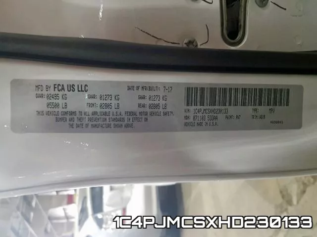 1C4PJMCSXHD230133 фото 2